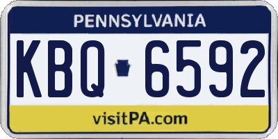 PA license plate KBQ6592