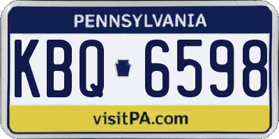 PA license plate KBQ6598
