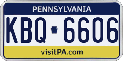 PA license plate KBQ6606