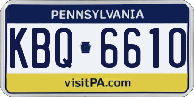 PA license plate KBQ6610