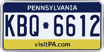 PA license plate KBQ6612