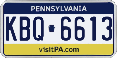 PA license plate KBQ6613