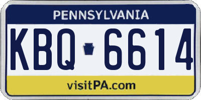 PA license plate KBQ6614