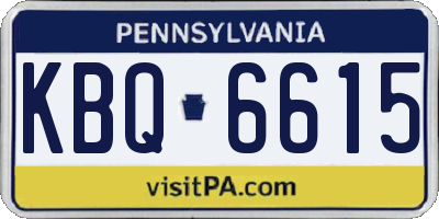 PA license plate KBQ6615