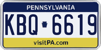 PA license plate KBQ6619