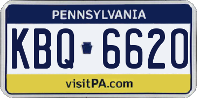 PA license plate KBQ6620