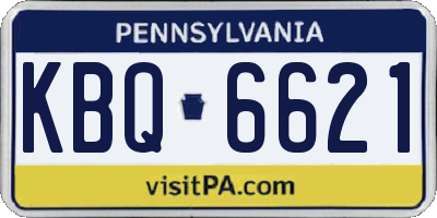 PA license plate KBQ6621