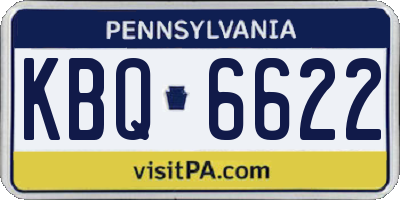 PA license plate KBQ6622