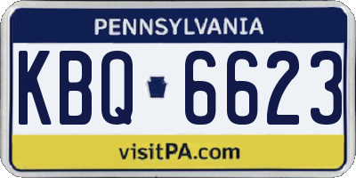 PA license plate KBQ6623