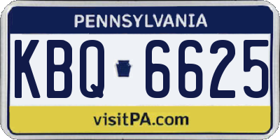 PA license plate KBQ6625