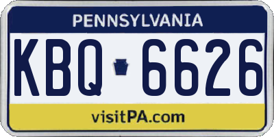 PA license plate KBQ6626