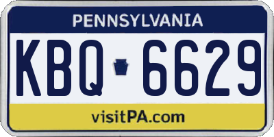 PA license plate KBQ6629