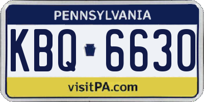PA license plate KBQ6630