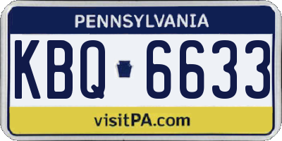 PA license plate KBQ6633