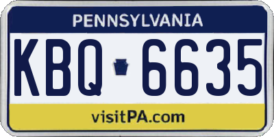 PA license plate KBQ6635