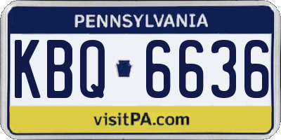 PA license plate KBQ6636