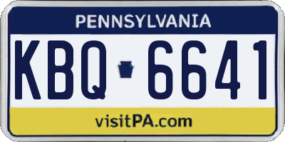 PA license plate KBQ6641