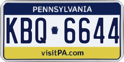 PA license plate KBQ6644