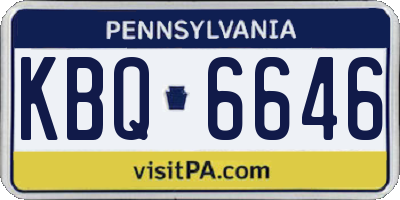 PA license plate KBQ6646