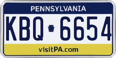 PA license plate KBQ6654
