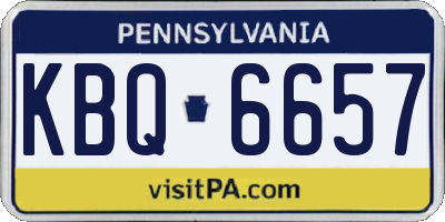 PA license plate KBQ6657