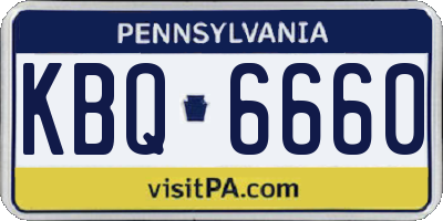PA license plate KBQ6660
