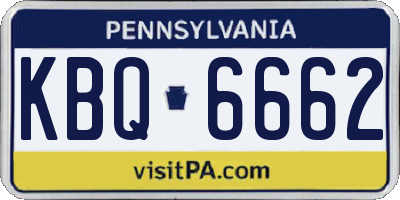 PA license plate KBQ6662
