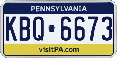 PA license plate KBQ6673