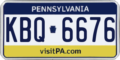 PA license plate KBQ6676