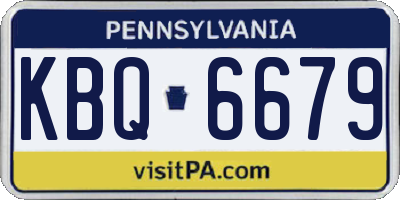 PA license plate KBQ6679