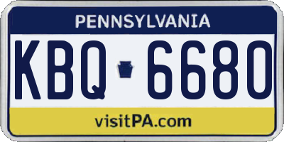 PA license plate KBQ6680