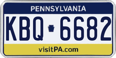 PA license plate KBQ6682