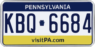 PA license plate KBQ6684