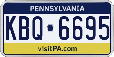 PA license plate KBQ6695