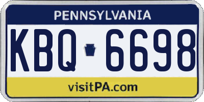 PA license plate KBQ6698
