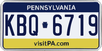 PA license plate KBQ6719
