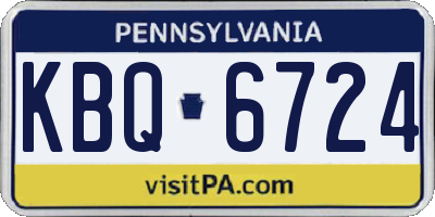 PA license plate KBQ6724