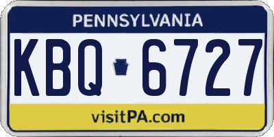 PA license plate KBQ6727