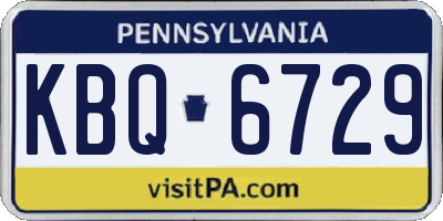 PA license plate KBQ6729