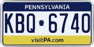 PA license plate KBQ6740
