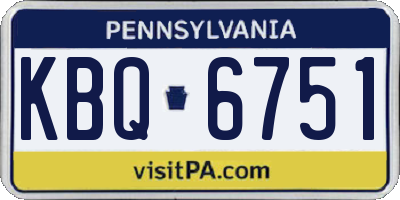 PA license plate KBQ6751