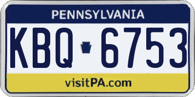 PA license plate KBQ6753