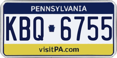 PA license plate KBQ6755
