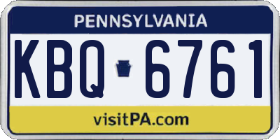 PA license plate KBQ6761