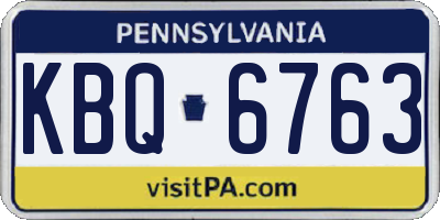 PA license plate KBQ6763