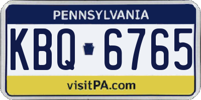 PA license plate KBQ6765