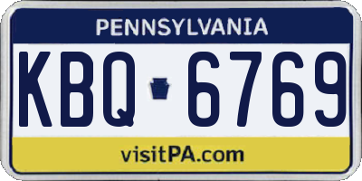PA license plate KBQ6769