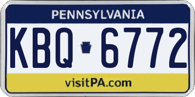 PA license plate KBQ6772