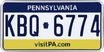 PA license plate KBQ6774