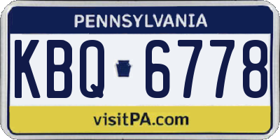 PA license plate KBQ6778